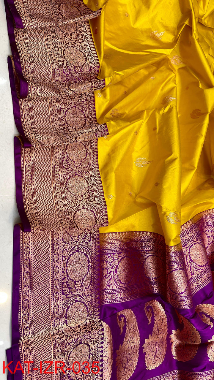 Pure Katan silk Saree with Antique Zari Work Saree.
