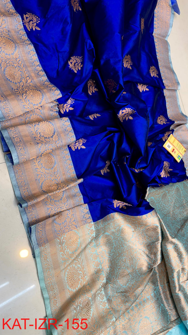 Pure Katan silk Saree with Antique Zari Work Saree.