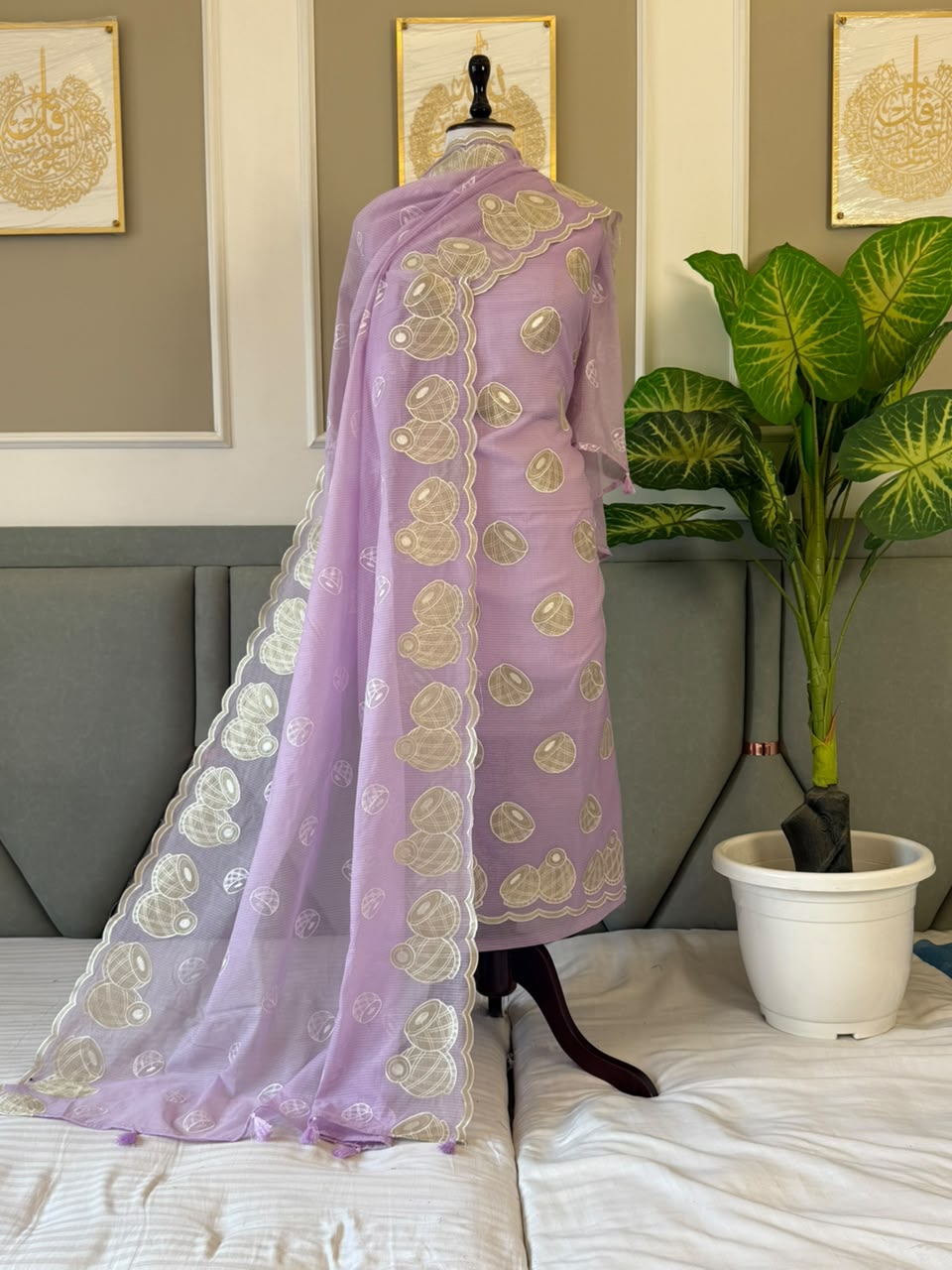 Exclusive Festive Season Banarasi Mal Chanderi Tissue Applique Embroidery