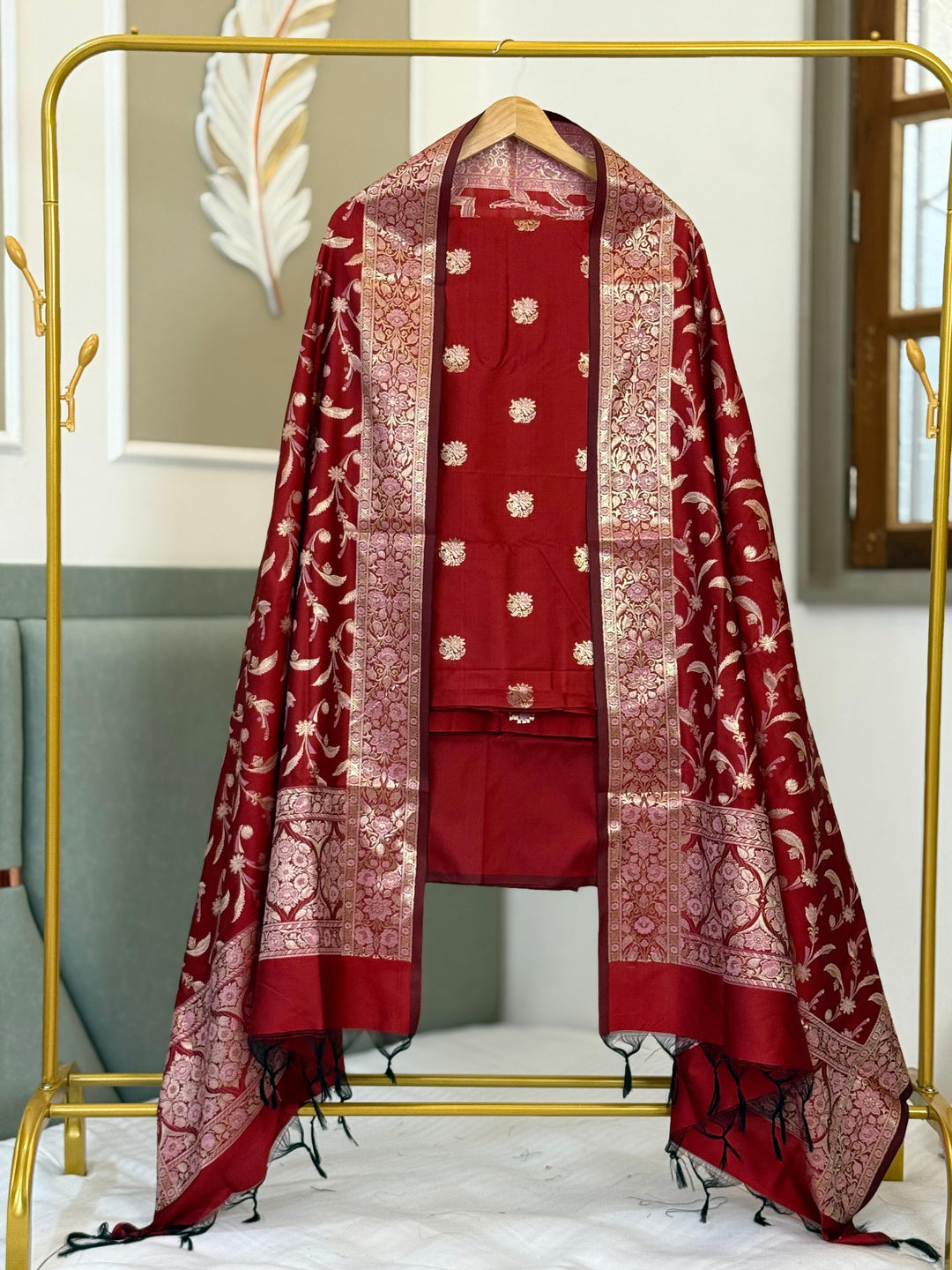 Banarasi Silk Unstitched Suit