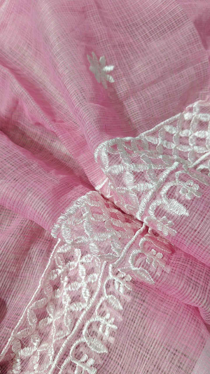 Pure Cotton Kota Doriya Embroidery Unstitched Suit With Dupatta