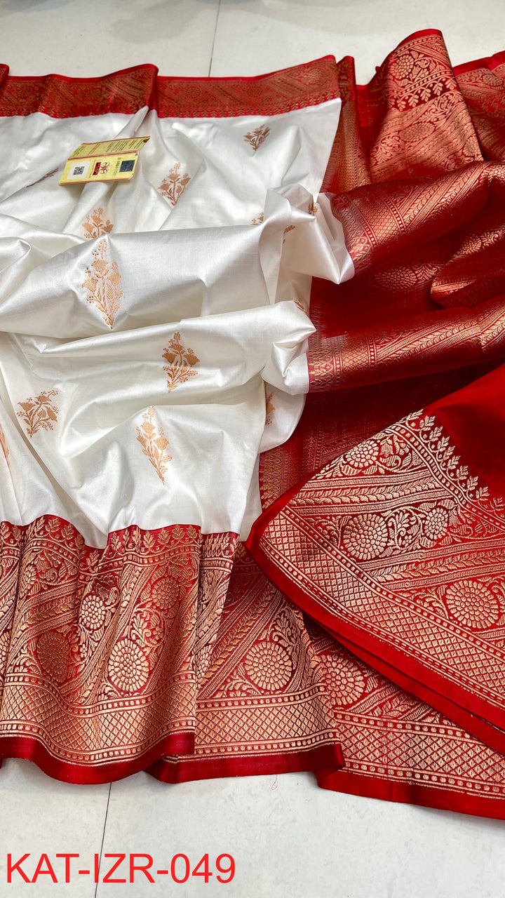 Pure Katan silk Saree with Antique Zari Work Saree.