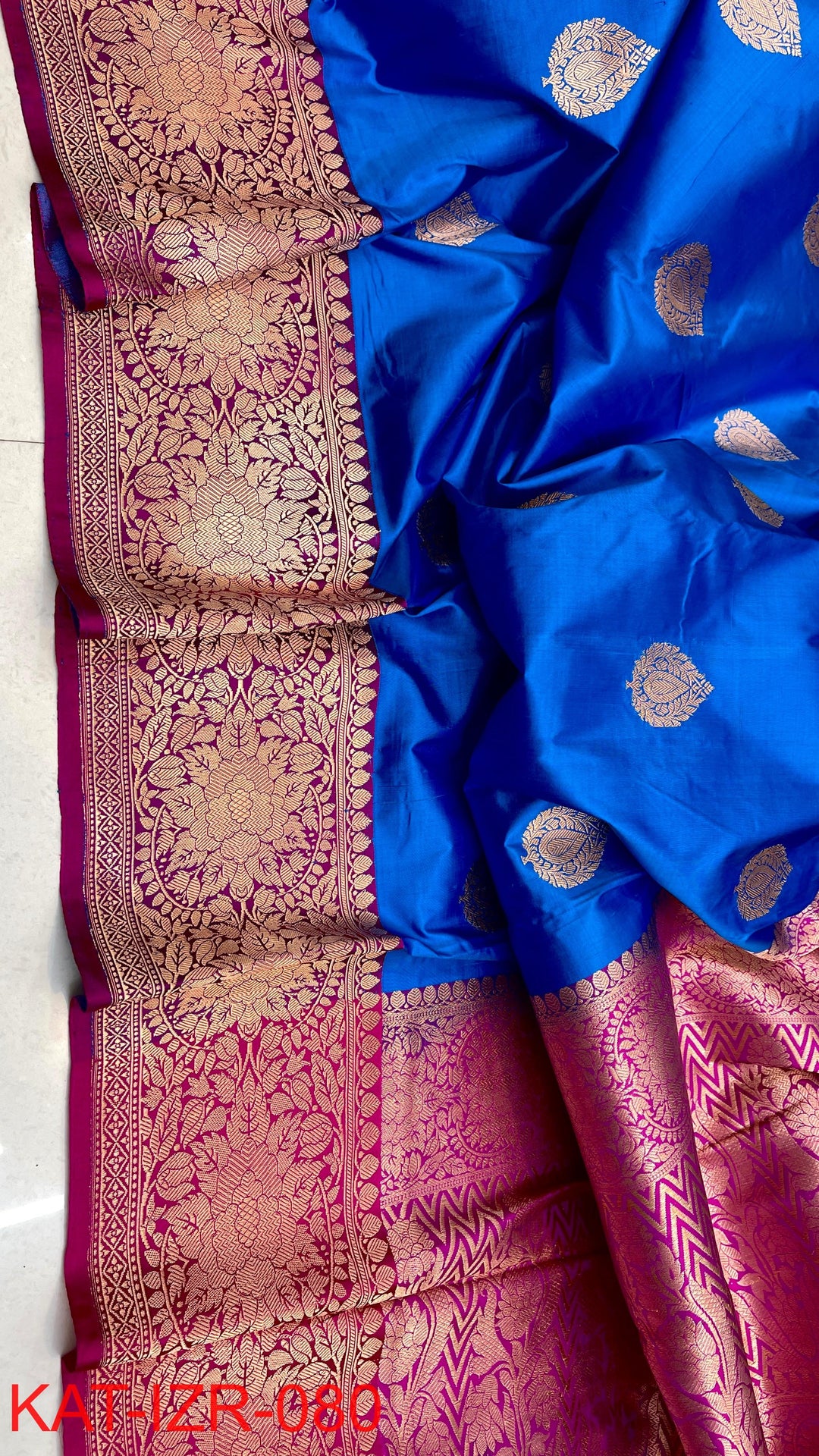Pure Katan silk Saree with Antique Zari Work Saree.
