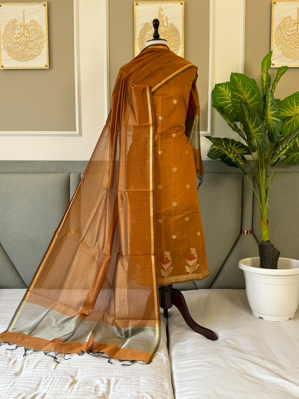 Exclusive Banarasi Cotton Silk Unstitched Suit