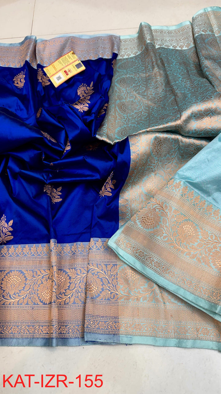 Pure Katan silk Saree with Antique Zari Work Saree.