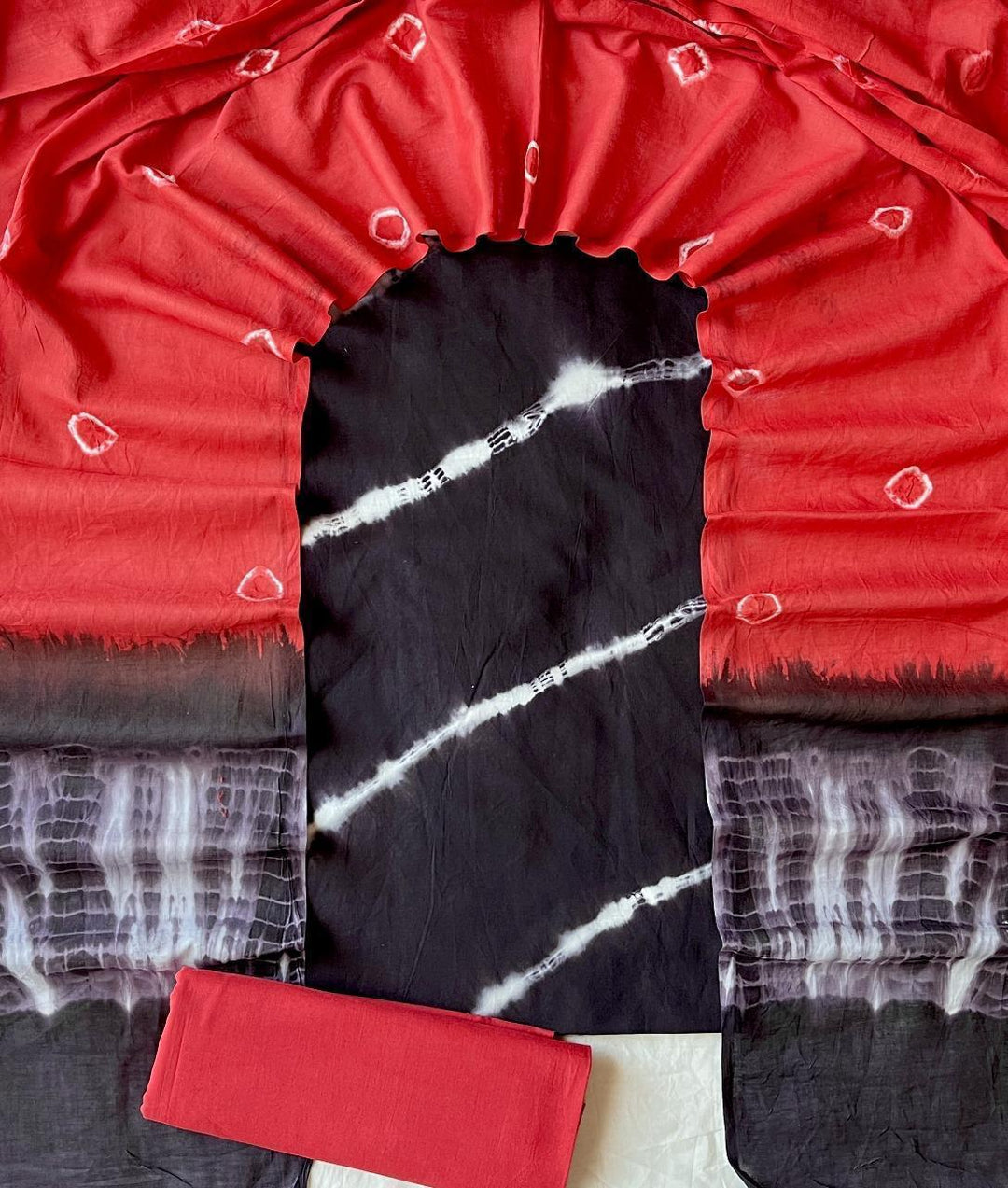 Pure Cotton Hand Block Print Unstitched Suit With Cotton Dupatta