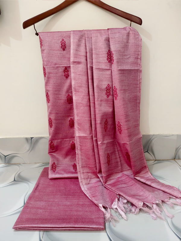 Bhagalpuri Khhadi Cotton Silk Weaving Unstitched Suit .