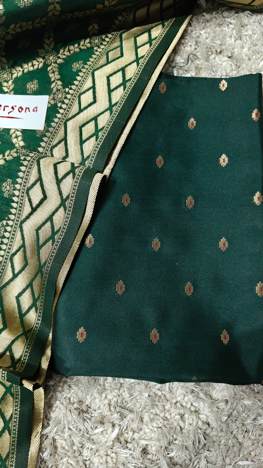 Banarasi Soft Silk Zari work Unstitched Suit.