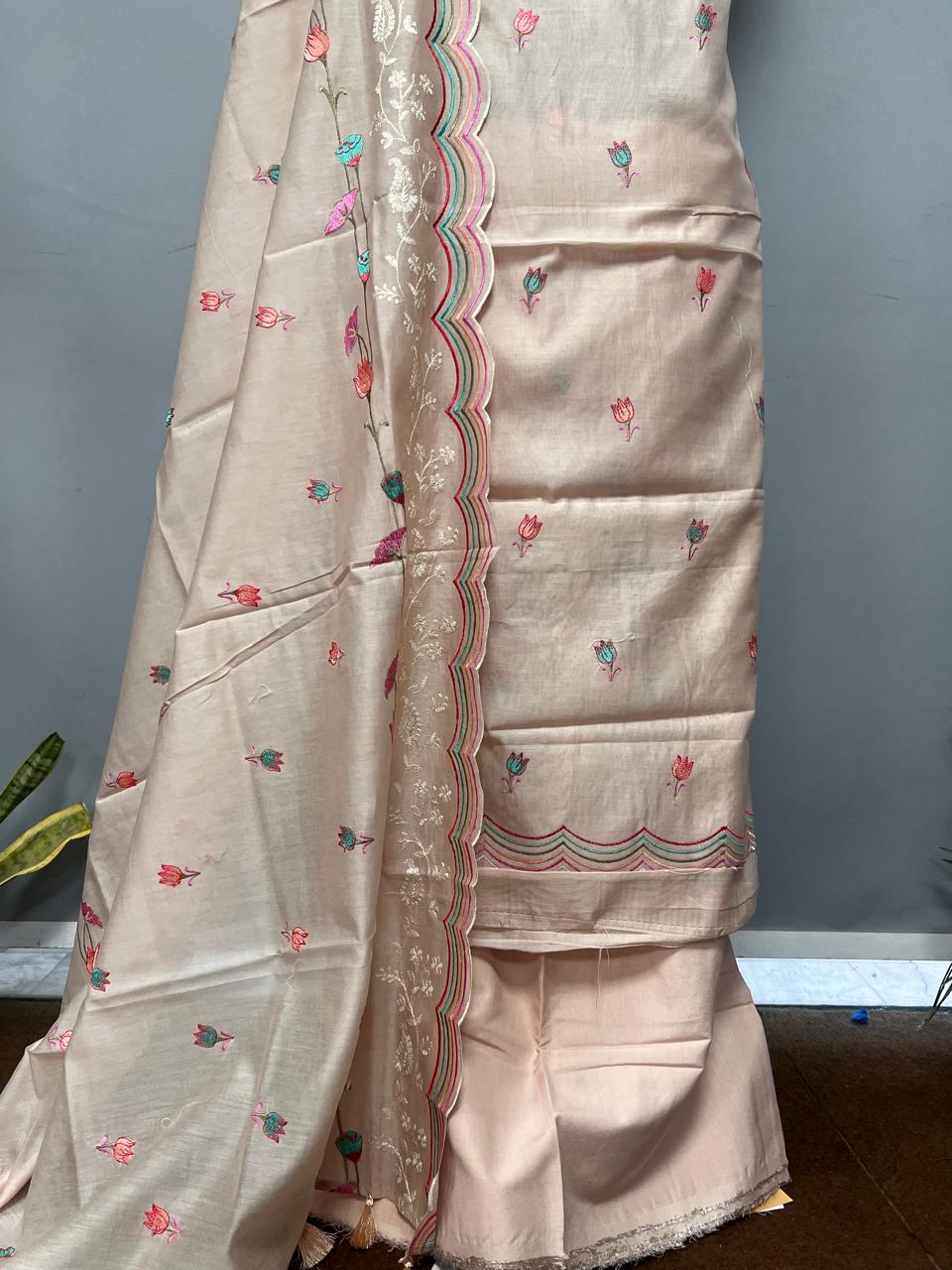 Pure Banarasi Chanderi Silk Unstitched Suit