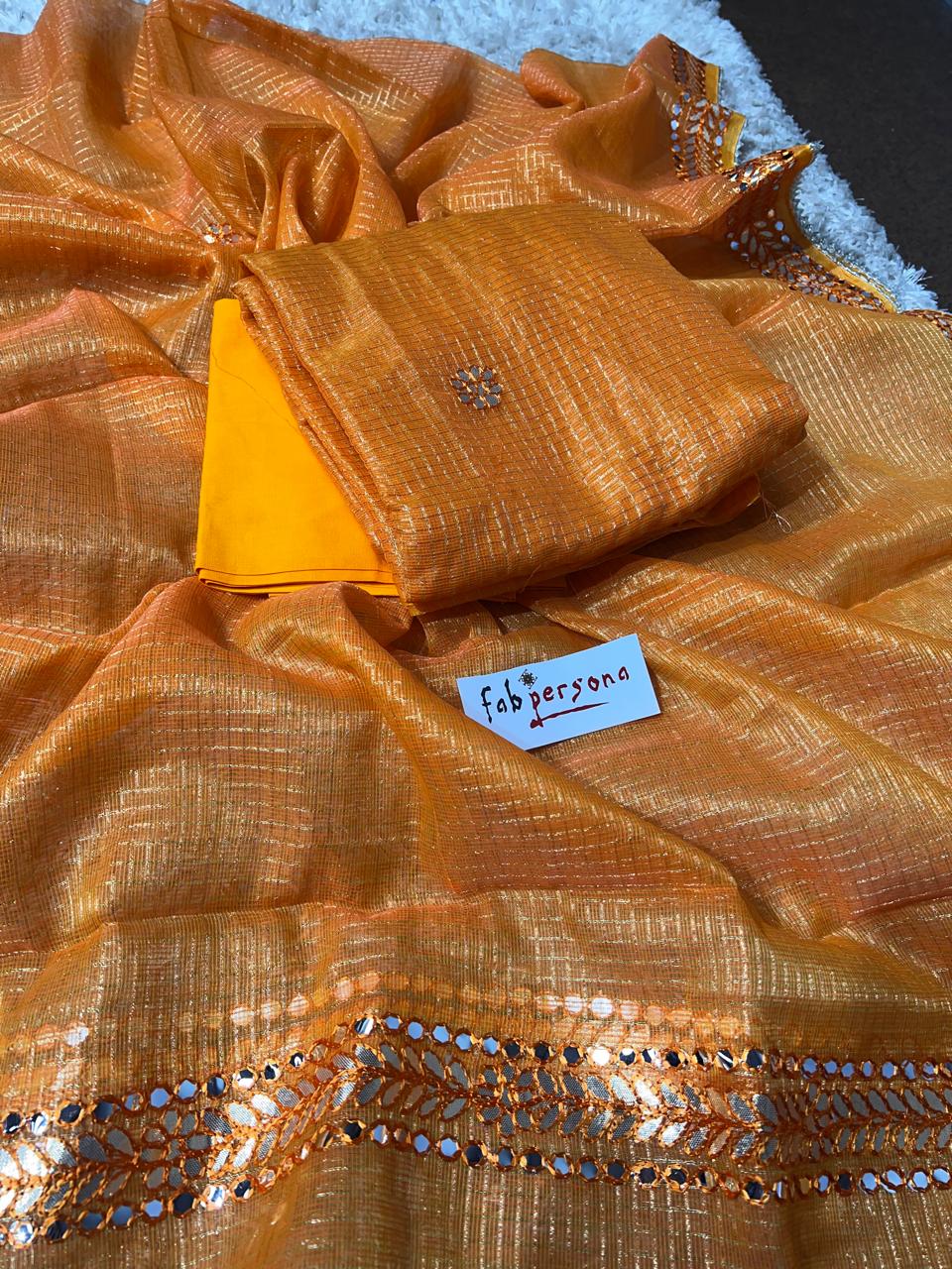 Kota Doriya  Hand Gotta Patti Work Unstitched Suit