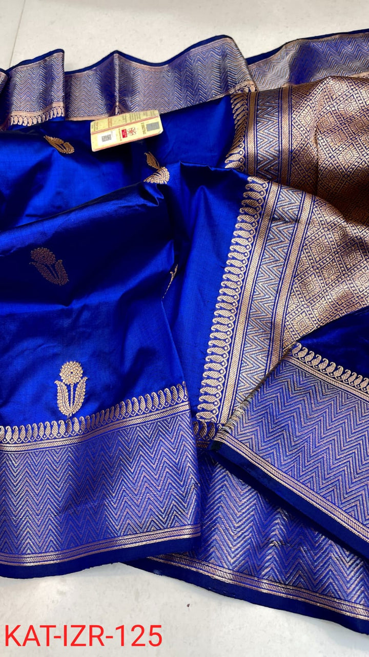 Pure Katan silk Saree with Antique Zari Work Saree.