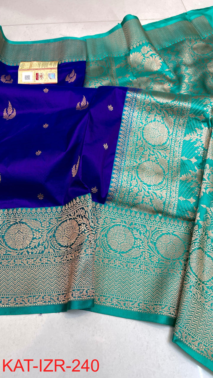 Pure Katan Silk Saree With Antique Zari Work Saree.