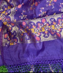 Pure Banarasi Patola Weaved Unstitched Suit with Beautiful Zari Work