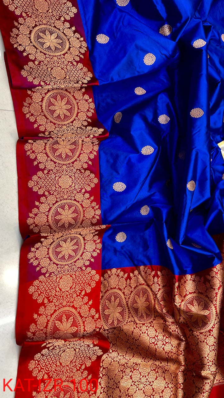 Pure Katan silk Saree with Antique Zari Work Saree.