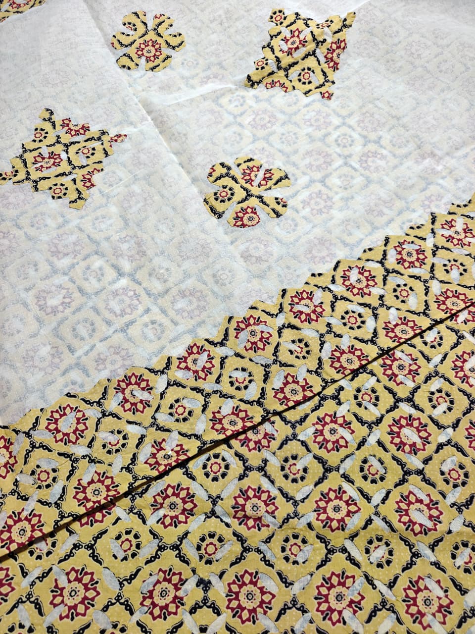 Pure Cotton Ajrakh Print  Unstitched Suit Without Bottom