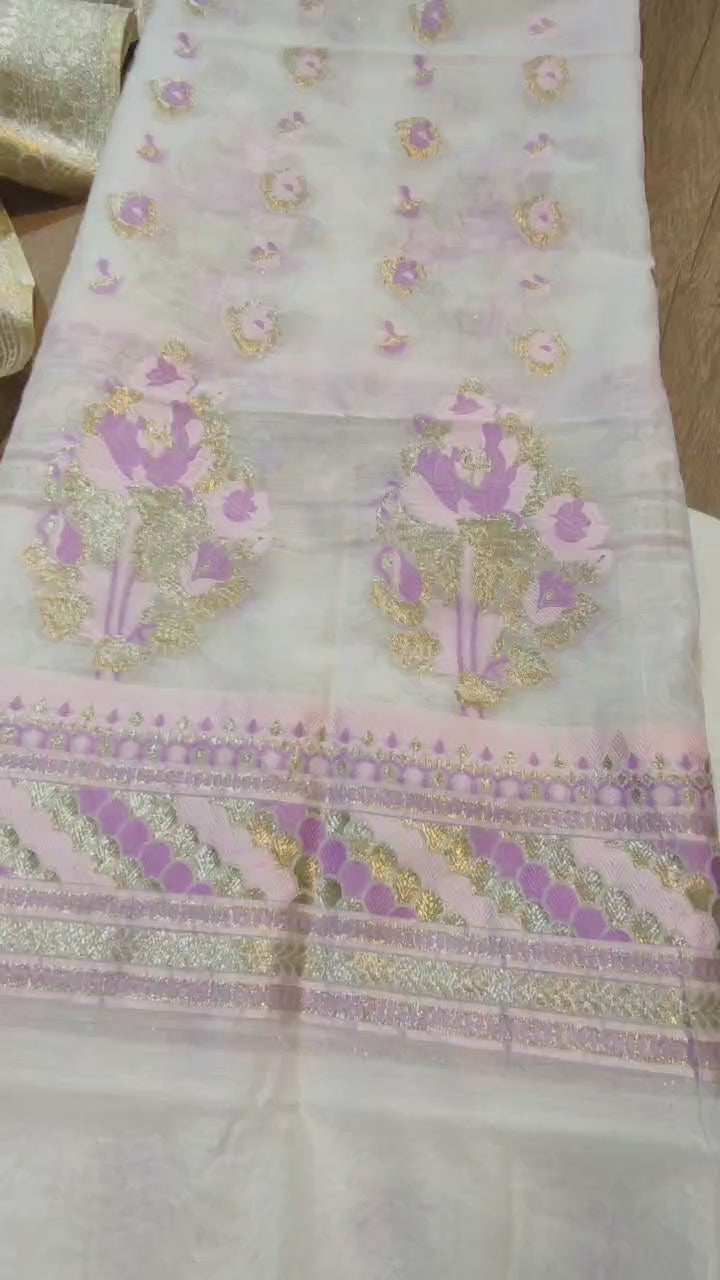Exclusive Pure Banarasi Chanderi Silk Alfi Weaved Unstitched Suit