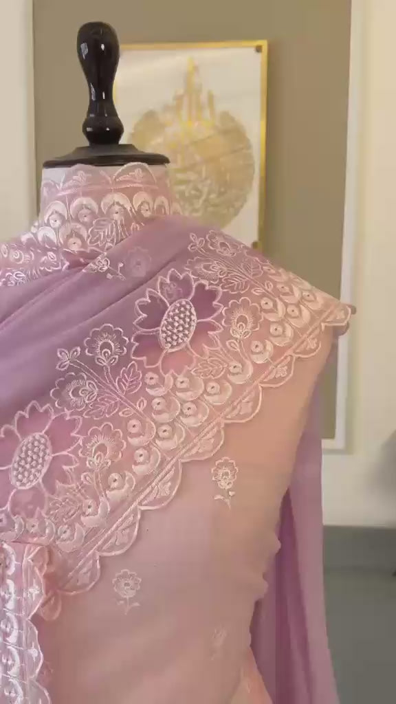 Pure Banarasi Mul Cotton Silk Embroidery Unstitched suit.