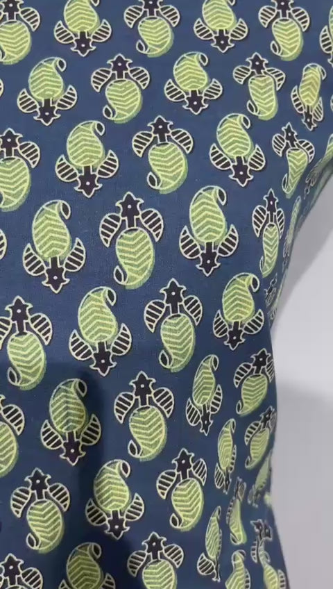 Pure Cotton Azrakh Print Unstitched suit With Dupatta