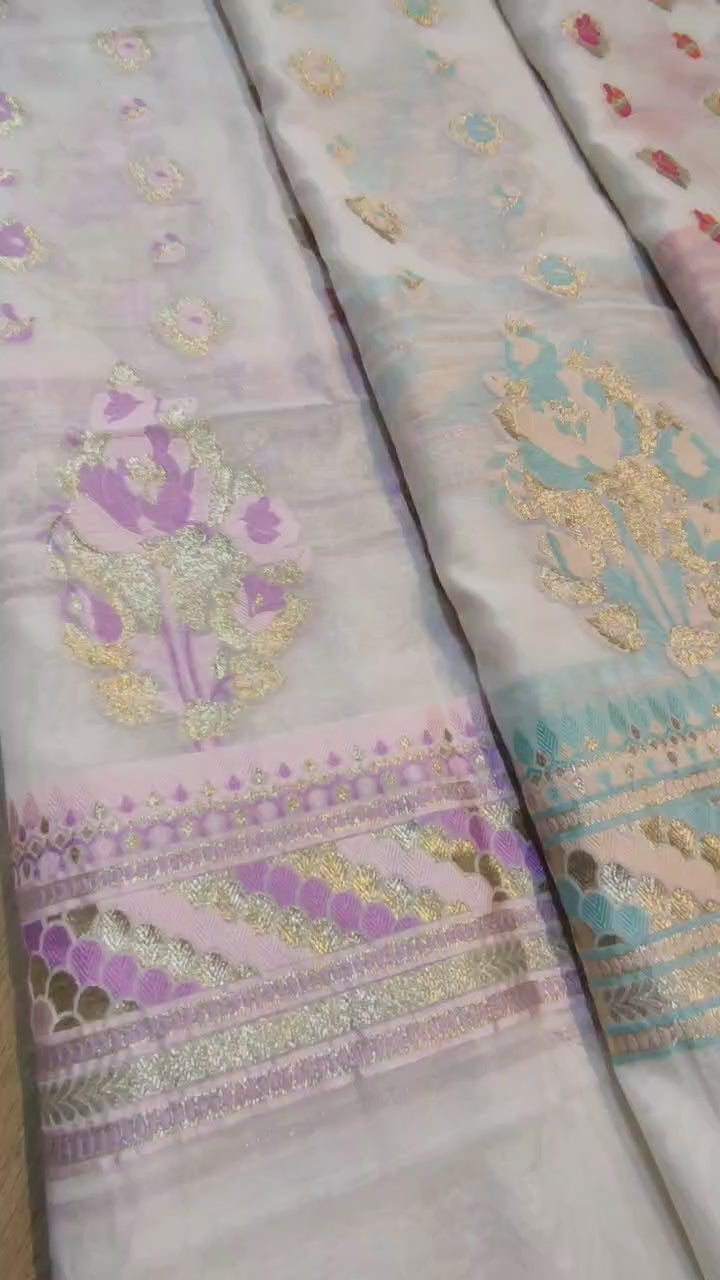 Exclusive Pure Banarasi Chanderi Silk Alfi Weaved Unstitched Suit