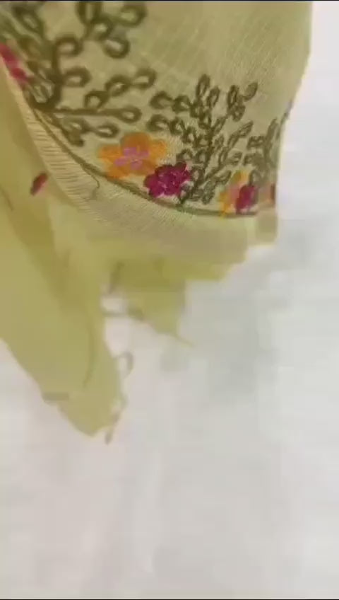 Exclusive Pure Kota Silk Unstitched Suit With Embroidery Work