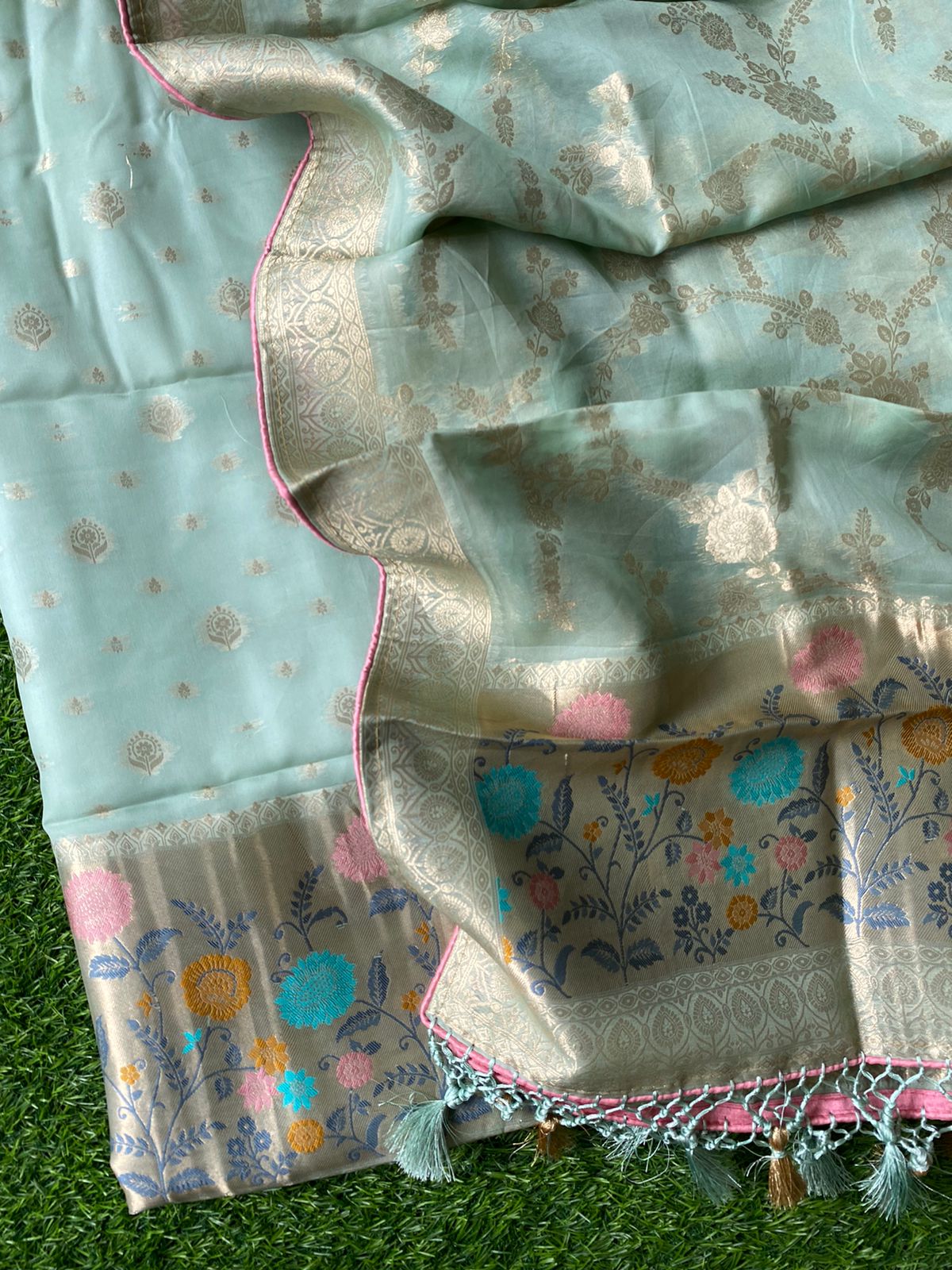 Legacy Of Khaddi Chiffon Pure Banarasi Saree – Monamaar