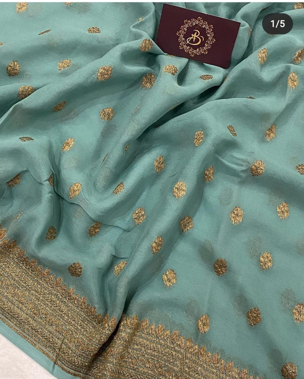 Handloom Banarasi Semi khaddi Georgette Silk Saree