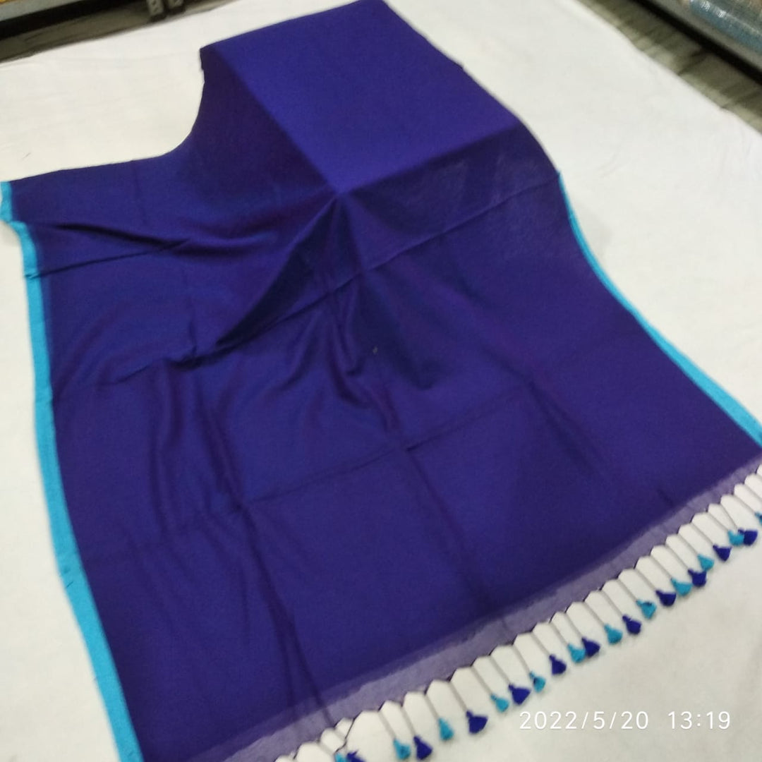 Pure Khaddi Cotton Saree With Running Blouse ( length- 6.3 meter )