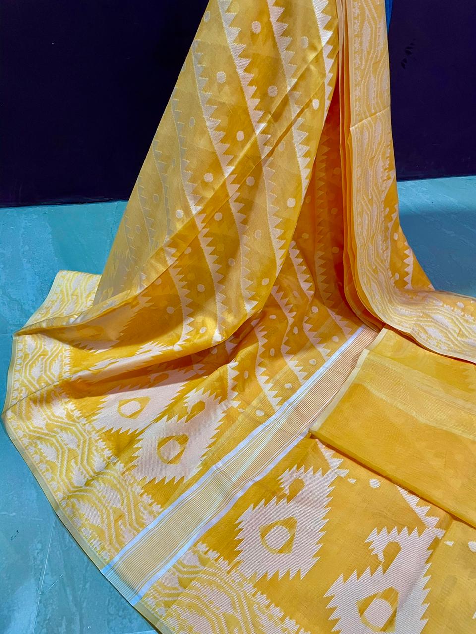Pure  Banarasi Cotton Silk Saree With Blouse  ( length- 6.3 meter )