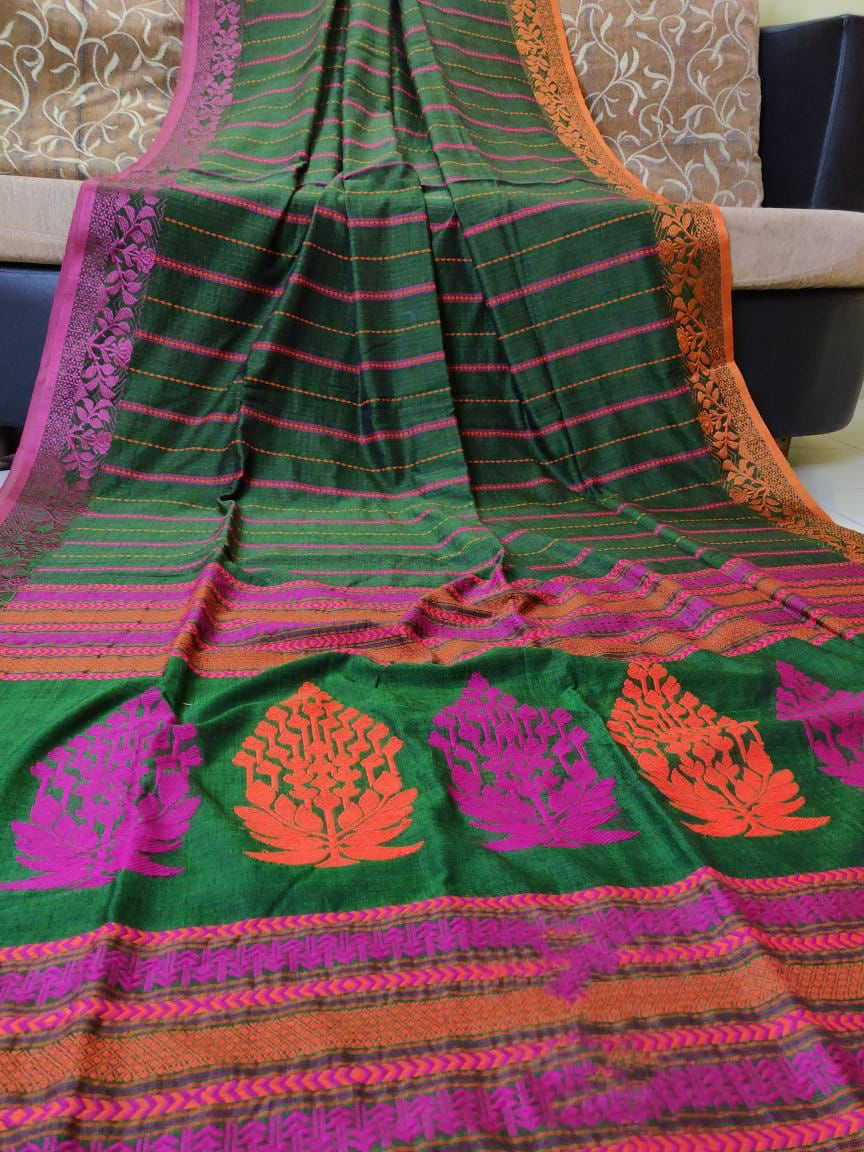 Pure Mercerise Cotton Baluchari Design saree  ( Length- 6.3 meter )