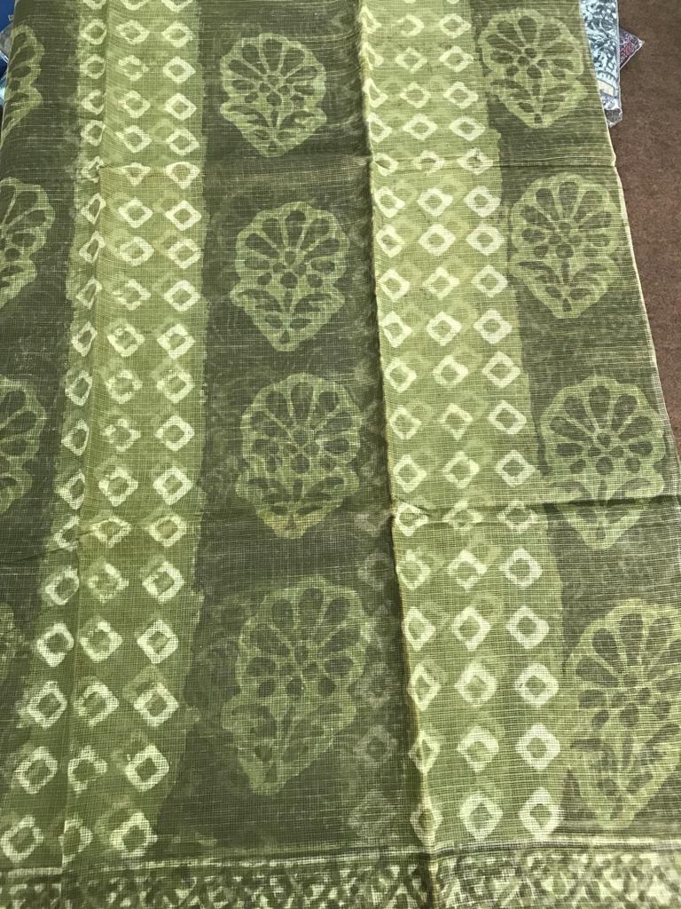 Pure Kota Doriya Hand Block Print saree with Blouse