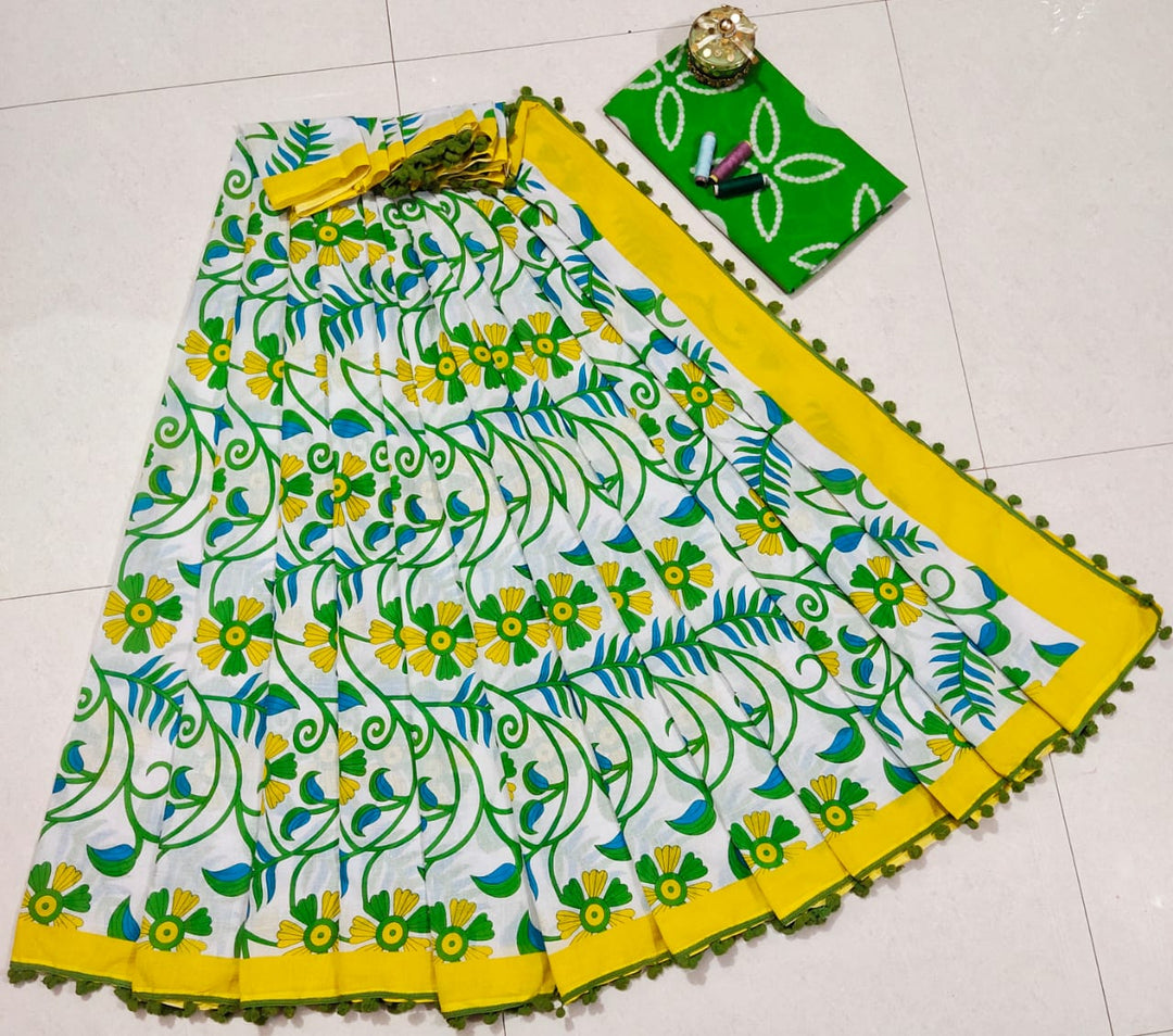Copy of Pure Hand Block Cotton Sarees With Blouse