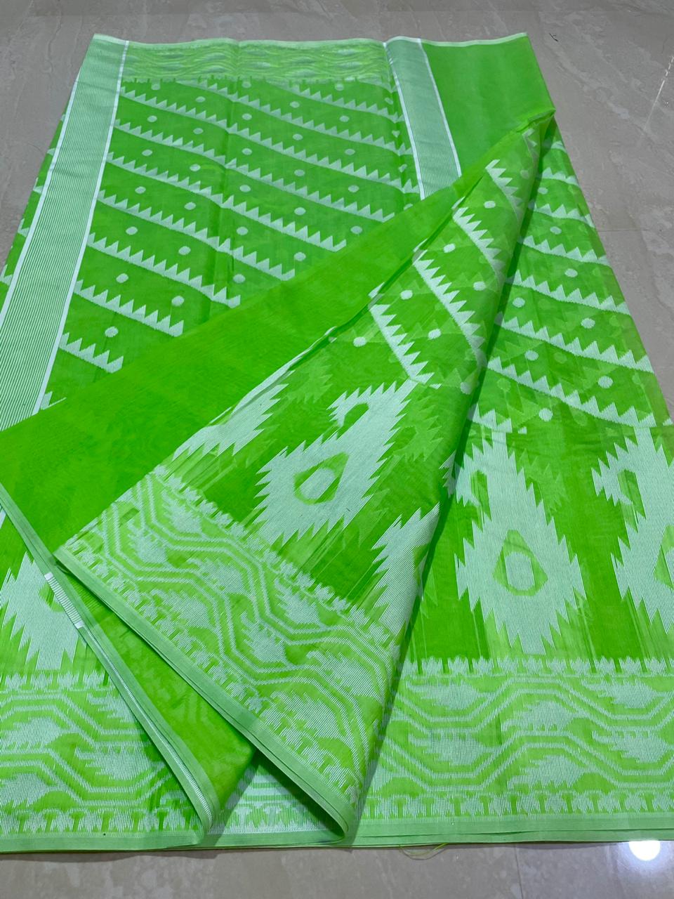 Pure Banarasi Cotton Silk Saree With Blouse  ( length- 6.3 meter )