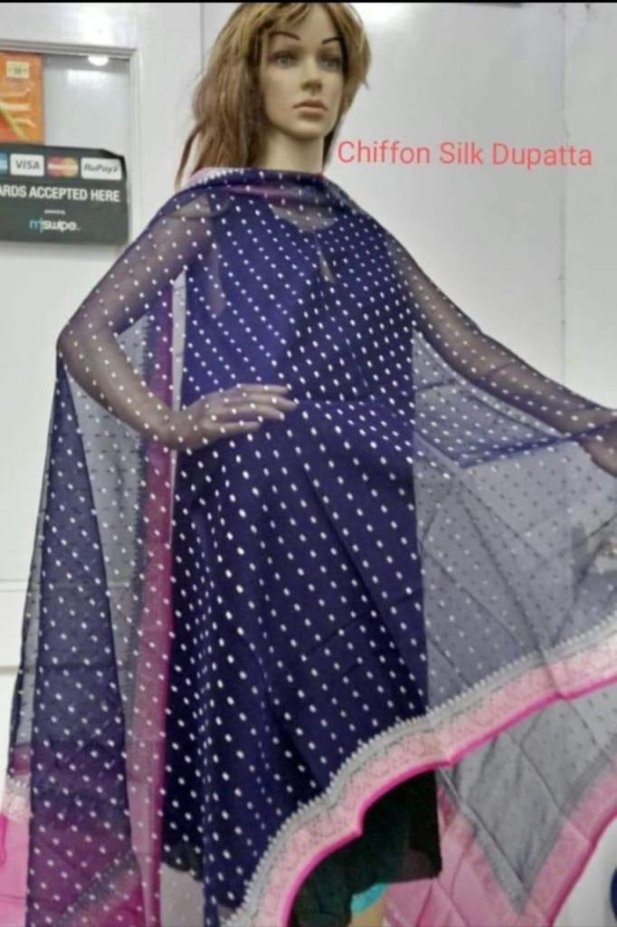 Pure Khaddi Chiffon Dupatta ( Length 2.5 MTR )