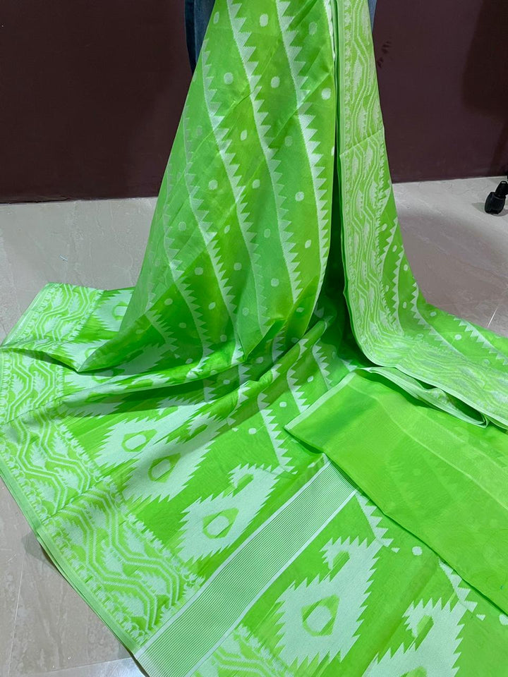 Pure Banarasi Cotton Silk Saree With Blouse  ( length- 6.3 meter )