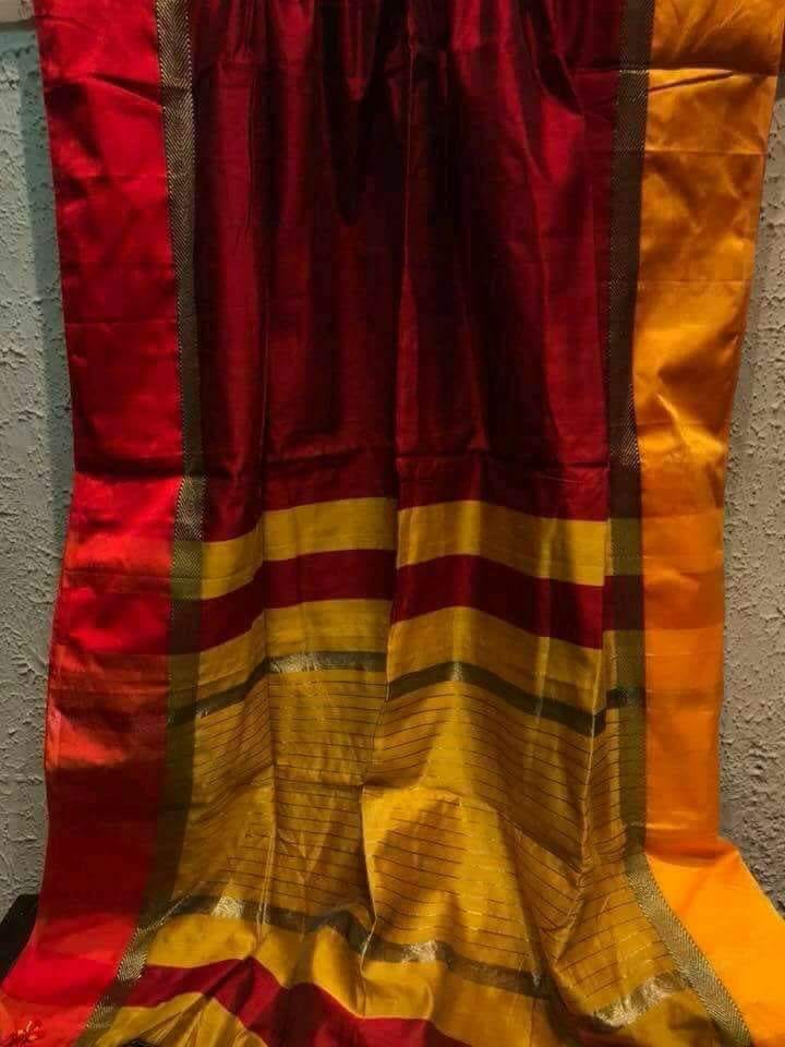 Silk Cotton Handloom Silver Maheswari Design Saree With Jacquard Border  ( length- 6.3 meter )