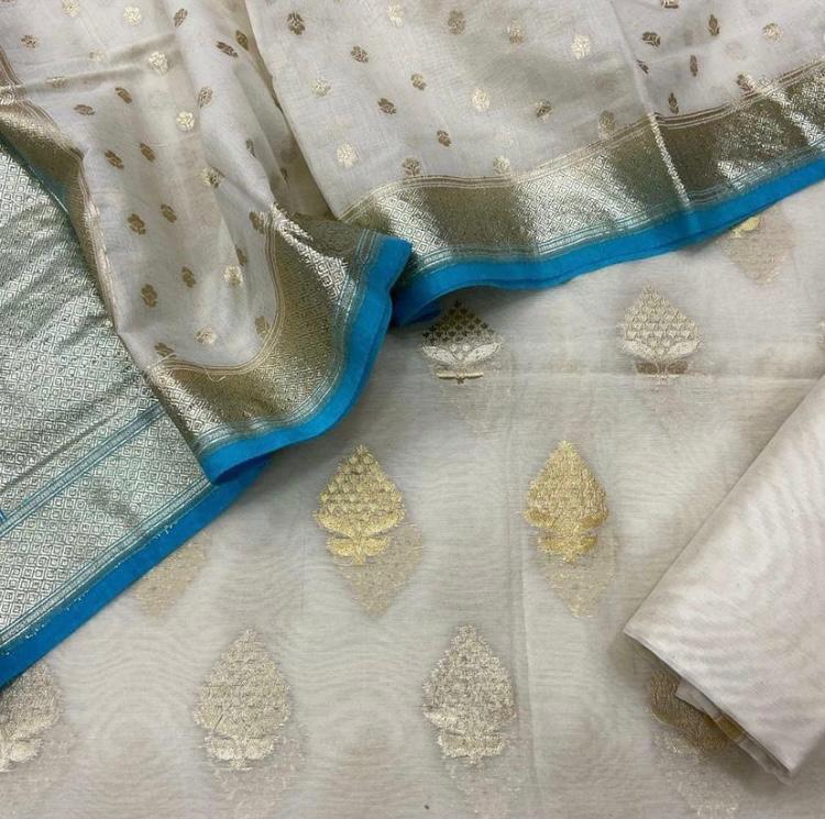 Exclusive Banarasi Chanderi Silk Unstitched Suit