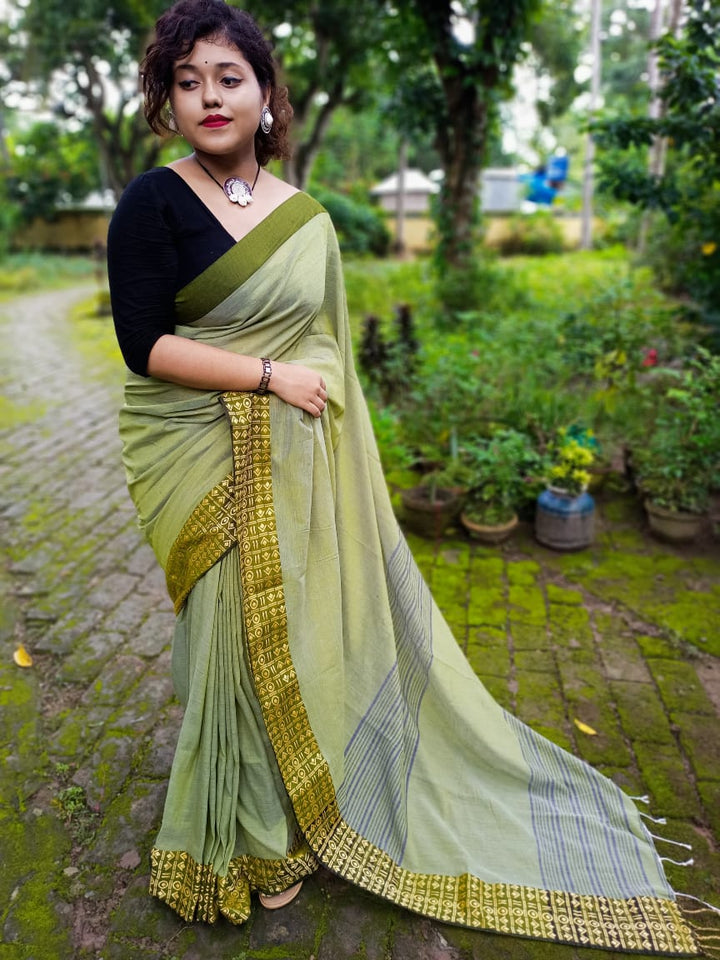 Pure Cotton Saree With Blouse