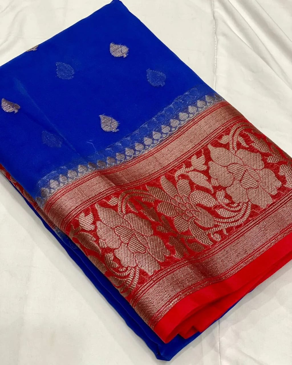 Banarasi Semi Kora Organza Silk Saree With Blouse