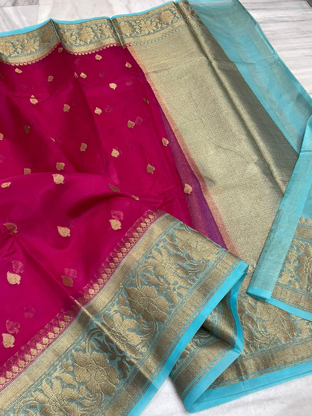 Banarasi Semi Kora Organza Silk Saree With Blouse