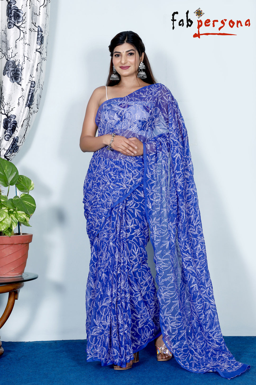 Georgette Tepchi All Over Jaal Work Saree.