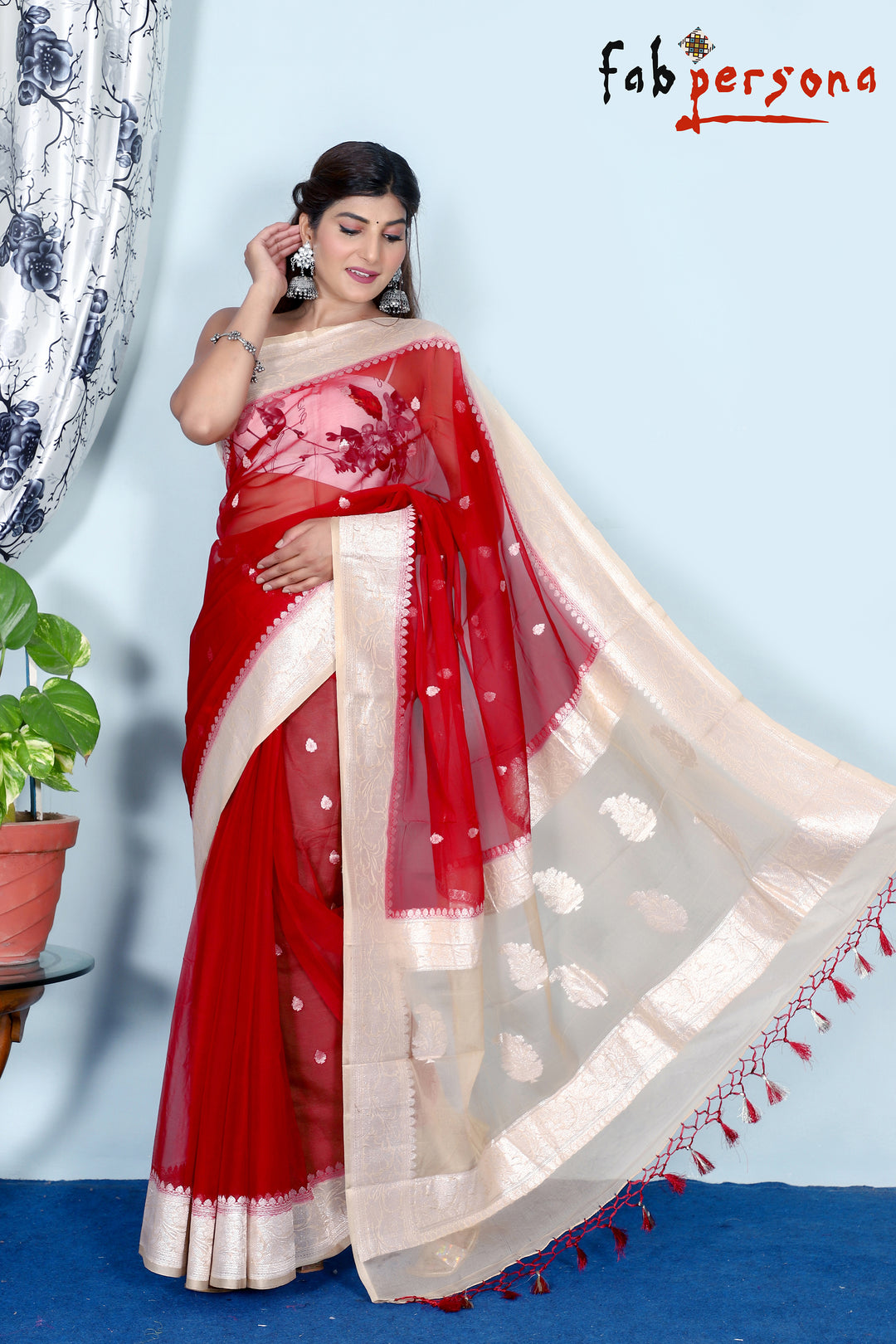 Pure Khaddi Chiffon Georgette Saree (6.2 meter)