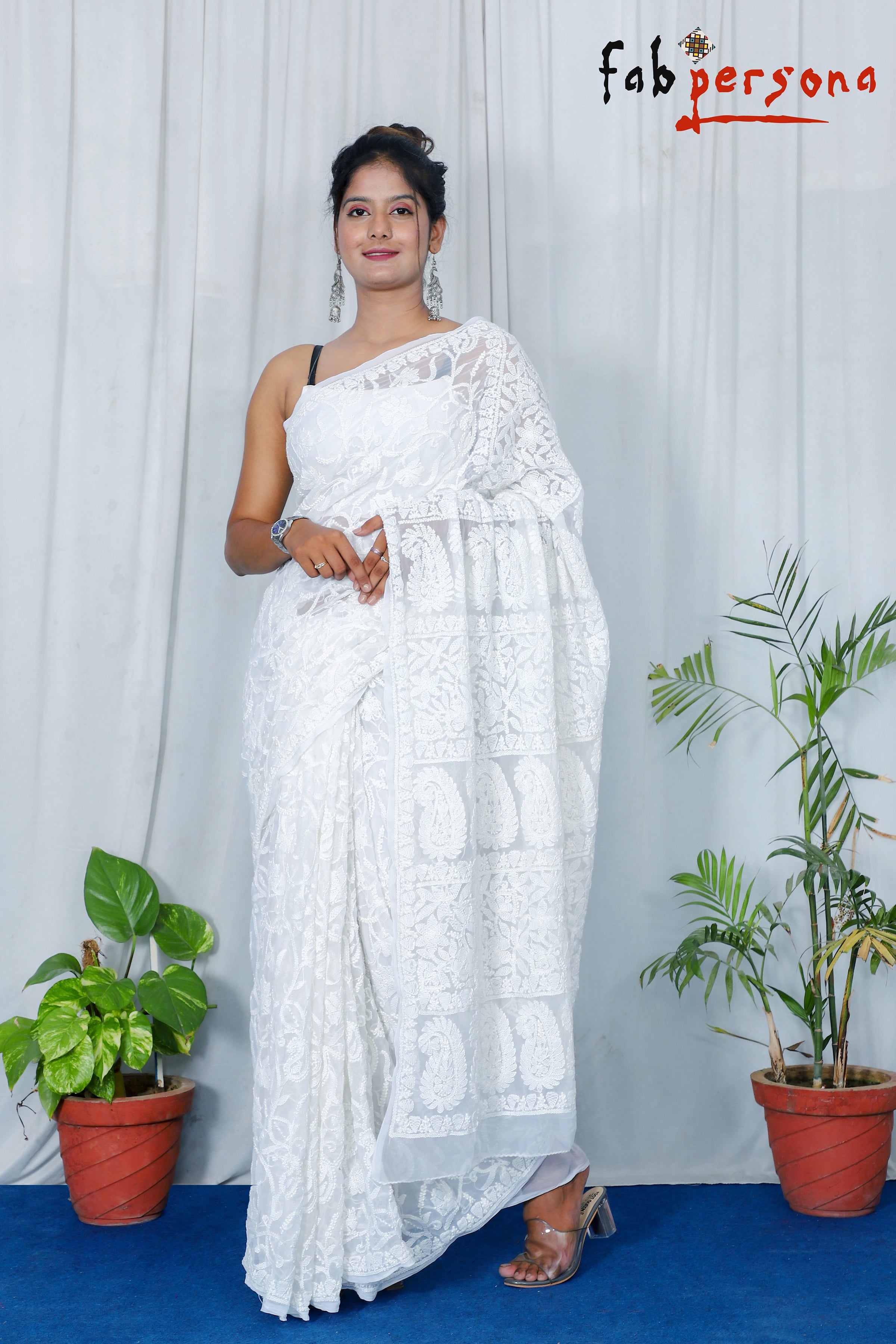 Chikankari saree, 6.5 metre with blouse