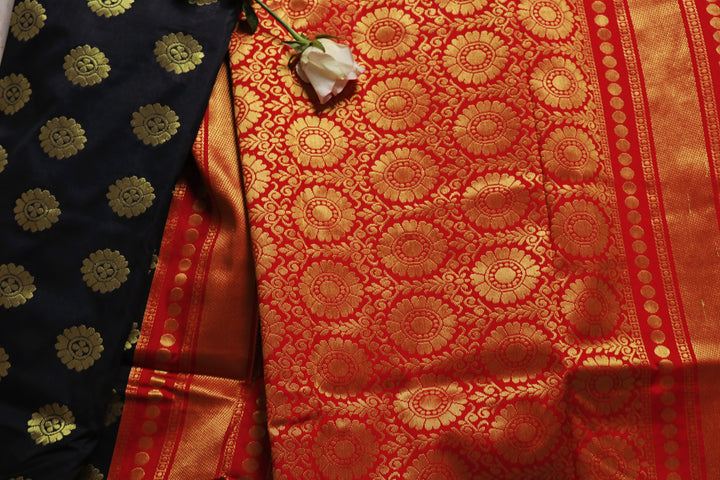 Handloom Banarasi Maheswari Silk Saree With Resham Zari Work  (6.2meter)