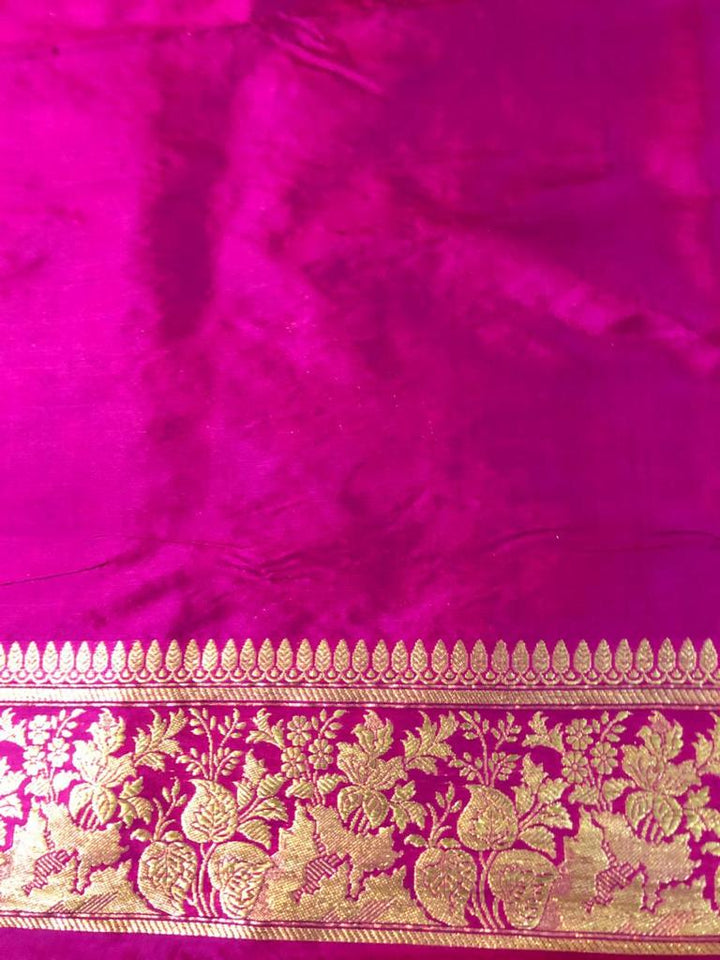 Purple Color Pure Hand Weaving Traditional Jangla Work Saree In Pure katan silk .