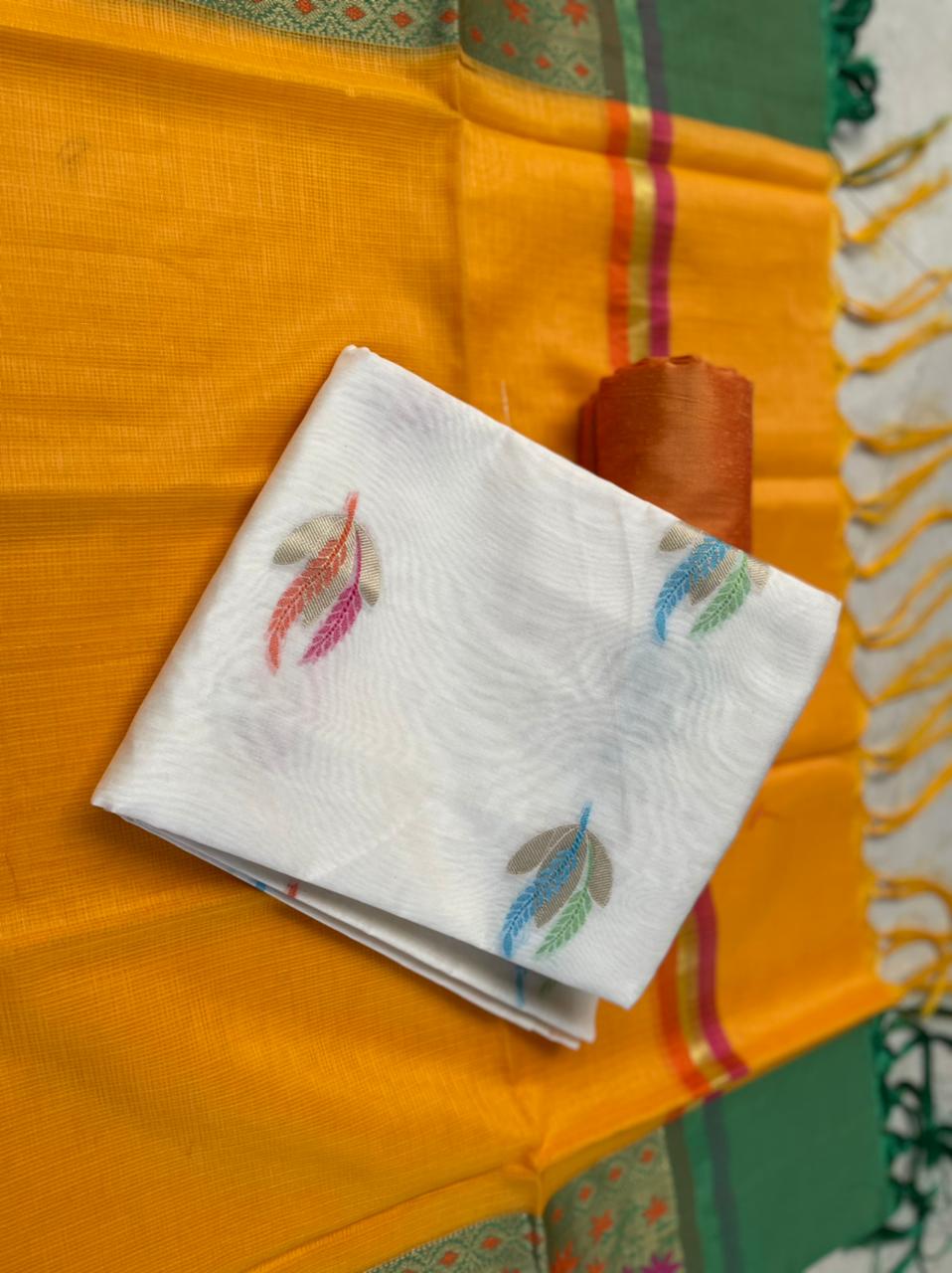 Banarasi Unstitched Suit With Banarasi Dupatta.