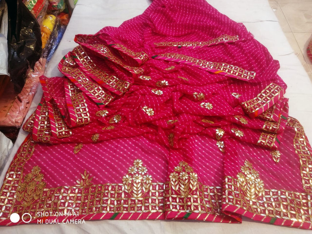 Traditional Gota Patti Leheriya Saree