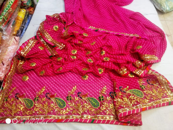 Traditional Gota Patti Leheriya Saree