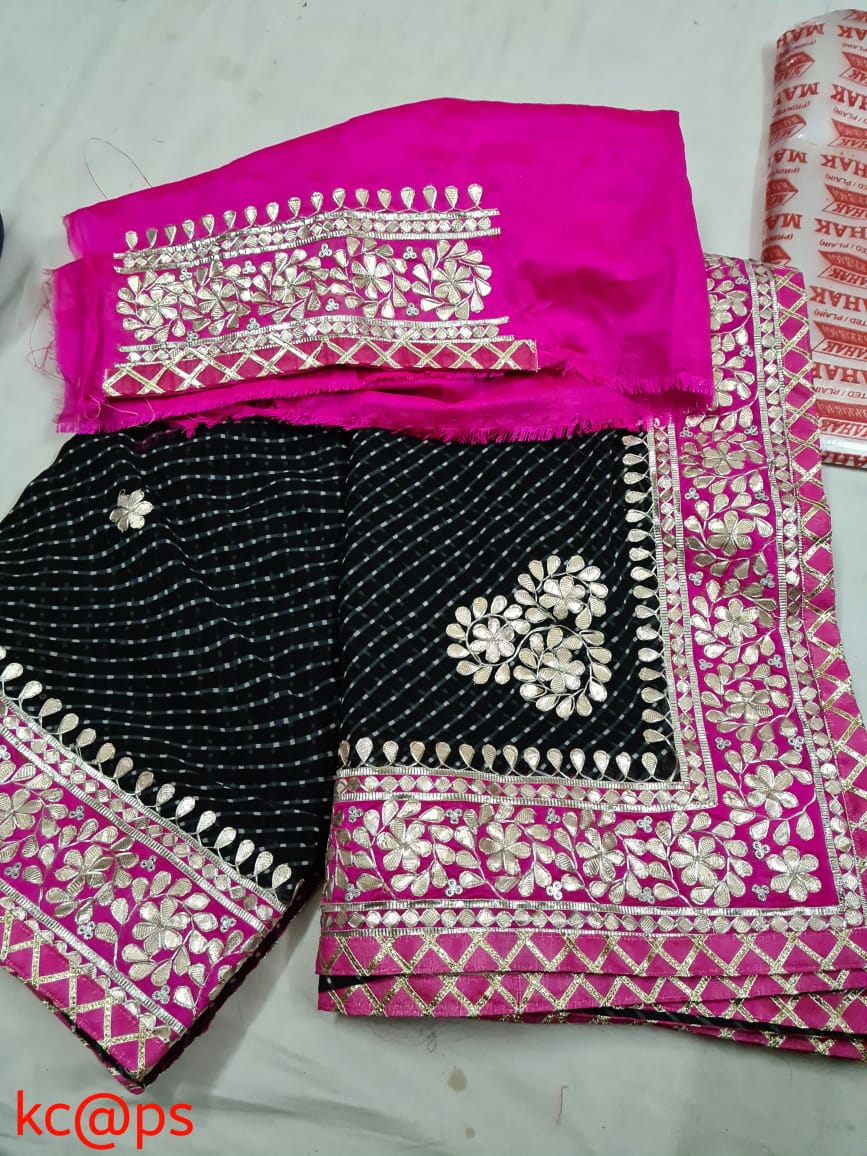 Traditional Gota Patti Leheriya Saree