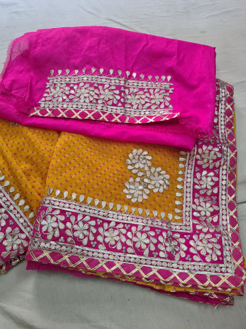 Traditional Gota Patti Leheriya Saree