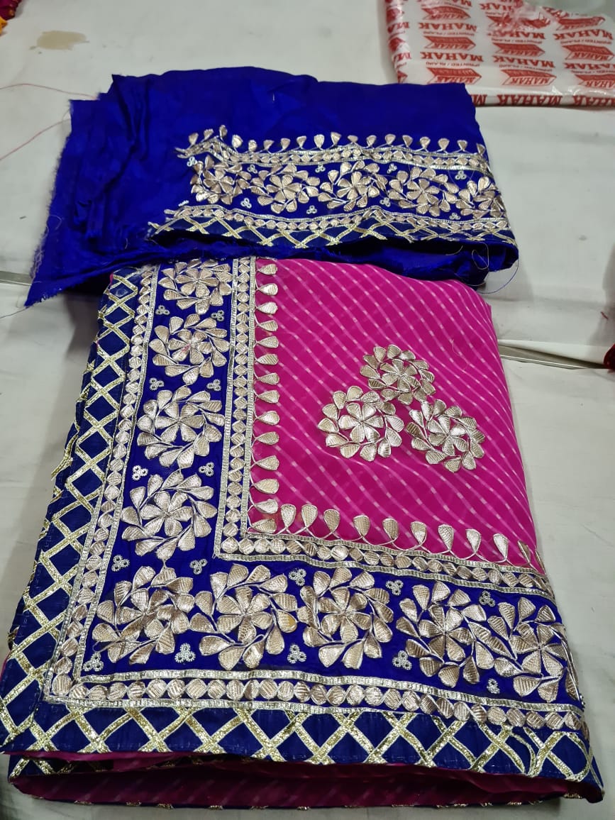 Traditional Gota Patti Leheriya Saree